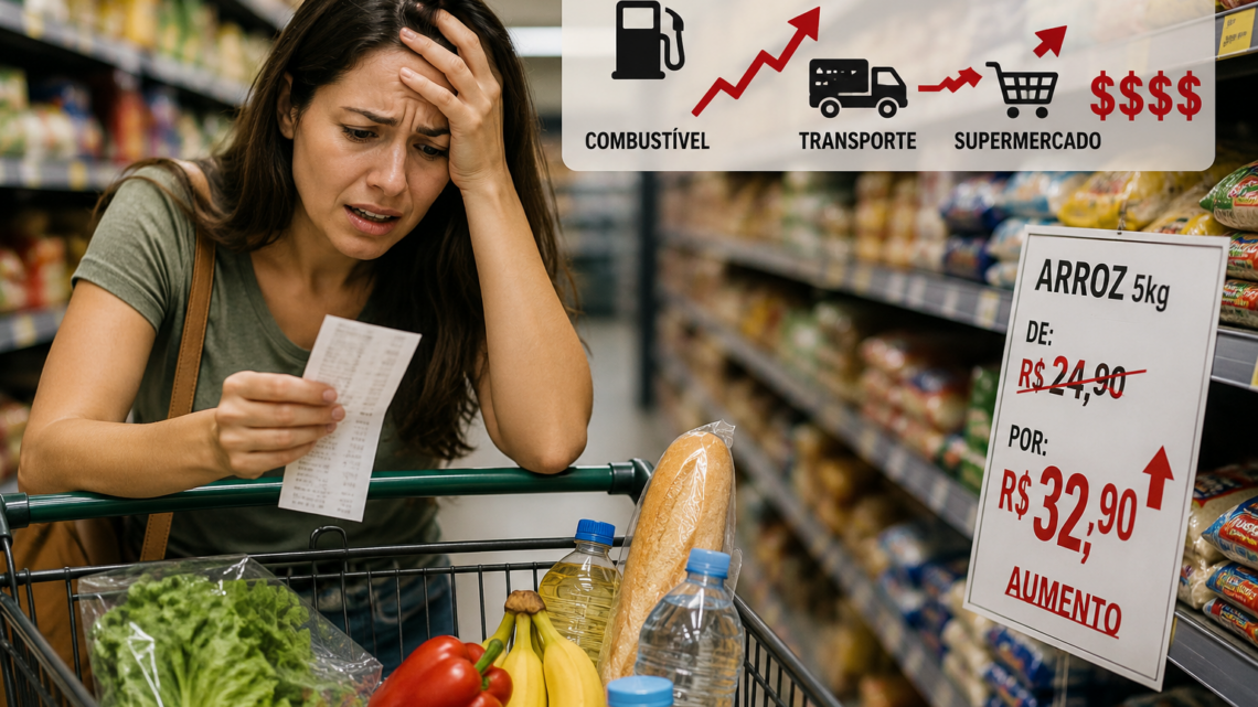 Sobem os preços dos supermercados: inflação, combustíveis e a regra de três.